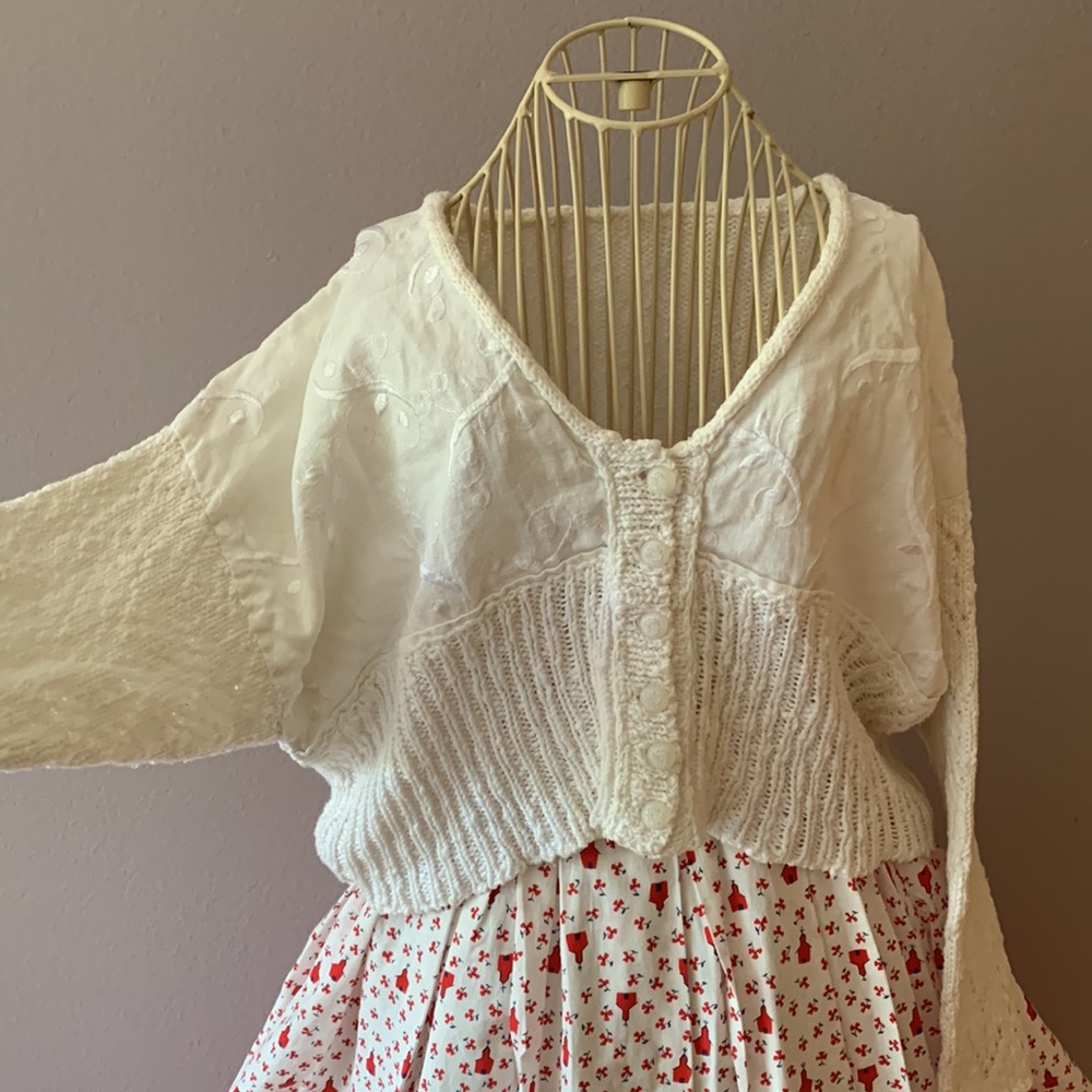 📍FINAL📍VTG Linen Knit Embroidery cardigan - Picture 4 of 16